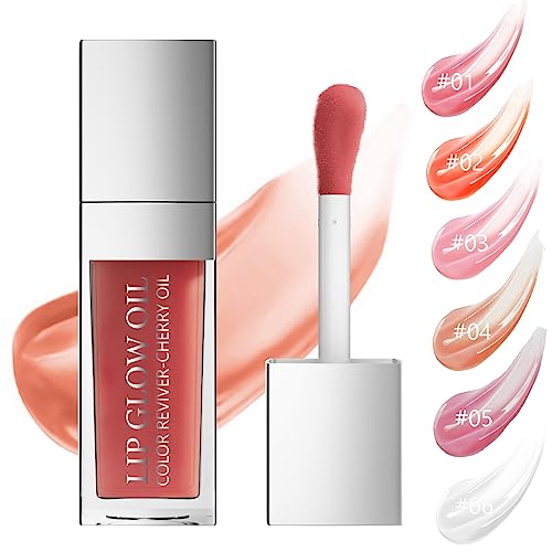 Lip Glow Oil Probuk 8 ml Long Lasting Lip Plumper Oil&Moisturizing Clear Toot Lip Oil für langanhaltend Pflegende Lippen und Nicht Klebriges Lip Gloss Tint(04#) von Probuk