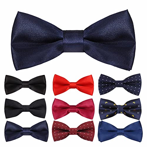 Probuk Kinder Jungen Fliege 10 * 5cm Polyester Klassische Verstellbare Schleife in unifarben mit Hakenverschluß Gummizug Ausgefallene Plain Bowties für Hochzeitsfeier/LäSsige/Formelle von Probuk