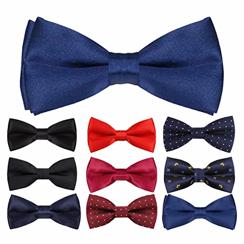 Probuk Kinder Jungen Fliege 10 * 5cm Polyester Klassische Verstellbare Schleife in unifarben mit Hakenverschluß Gummizug Ausgefallene Plain Bowties für Hochzeitsfeier/LäSsige/Formelle von Probuk