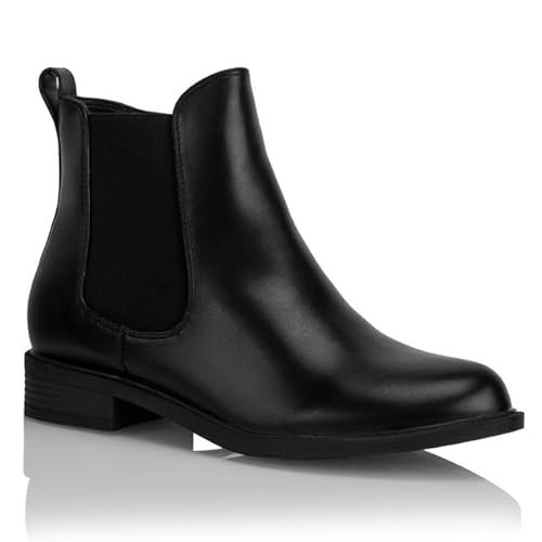 Procity Damen Chelsea Stiefelette mit dem Blockabsatz und seitlichem Reißverschluss Chelsea Boots Damen Ankle Boot Black 36 von Procity