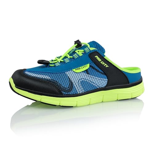 Procity Damen Herren Clogs atmungsaktive und Pflegeleichte Pantoffeln leichte Hausschuhe Blue Green 45 von Procity