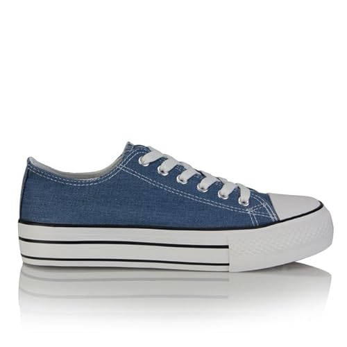 Procity Damen Plattform Plateauschuhe Low Top Canvas-Sneaker mit Plateau-Sohle Dark Navy 36 von Procity