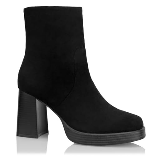 Procity Damen Stiefelette mit hohem Absatz und seitlichem Reißverschluss Damen Ankle Boot Black 39 von Procity