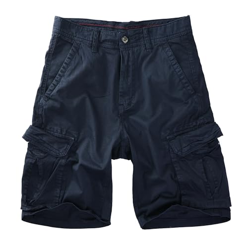 Procity Herren Cargo Shorts Bermuda Kurze Hosen Herren Vintage Kurze Hose Dark Blue 30-32/XS von Procity