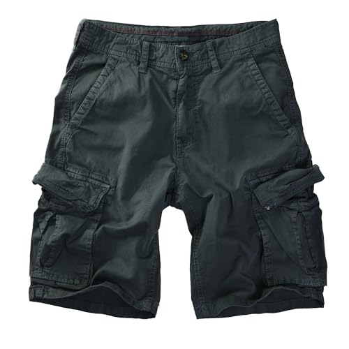 Procity Herren Cargo Shorts Bermuda Kurze Hosen Herren Vintage Kurze Hose Dark Gray 30-32/XS von Procity