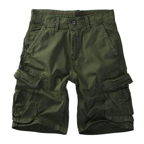 Procity Herren Cargo Shorts Bermuda Kurze Hosen Herren Vintage Kurze Hose Dark Green 34-36/M von Procity