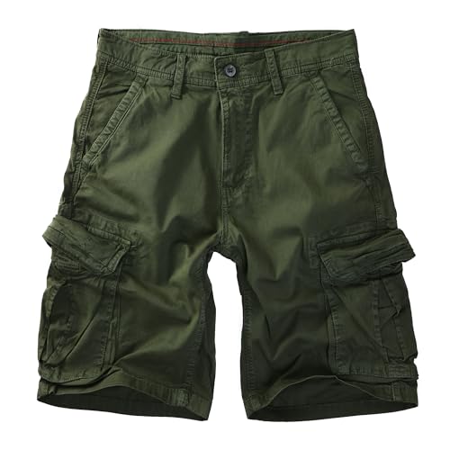 Procity Herren Cargo Shorts Bermuda Kurze Hosen Herren Vintage Kurze Hose Dark Green 36-38/L von Procity