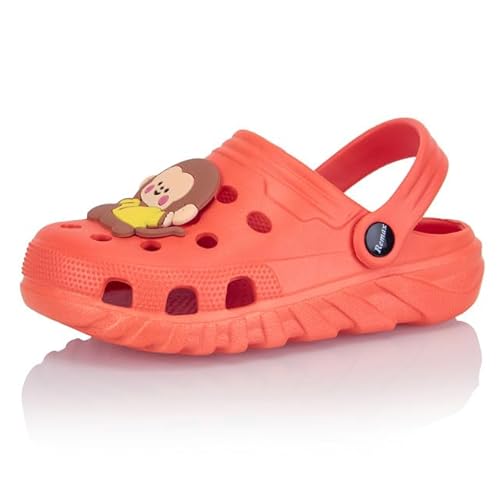 Procity Kinder Hausschuhe Mädchen Jungen Gartenschuhe atmungsaktive Clogs leichte Pantoffeln Strand Schuhe Sandalen GK - Orange 30 von Procity