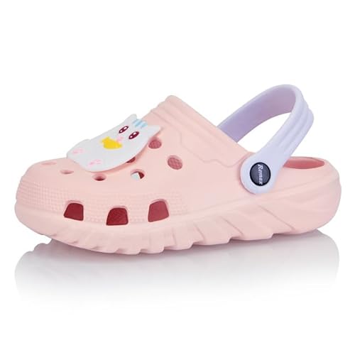 Procity Kinder Hausschuhe Mädchen Jungen Gartenschuhe atmungsaktive Clogs leichte Pantoffeln Strand Schuhe Sandalen GK - Pink 33 von Procity