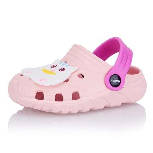 Procity Kinder Hausschuhe Mädchen Jungen Gartenschuhe atmungsaktive Clogs leichte Pantoffeln Strand Schuhe Sandalen KK - Pink 19 von Procity