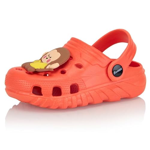 Procity Kinder Hausschuhe Mädchen Jungen Gartenschuhe atmungsaktive Clogs leichte Pantoffeln Strand Schuhe Sandalen MK - Orange 24 von Procity