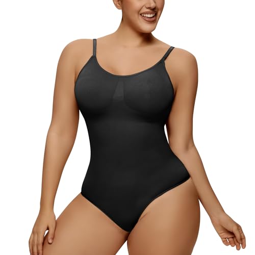 Procity Shapewear Damen Body Shaper Damen Bauchweg Body Abnehmen Shaping Bodysuit Bodysuit Figurformender Body Shaper mit Verstellbare Träger Black M von Procity