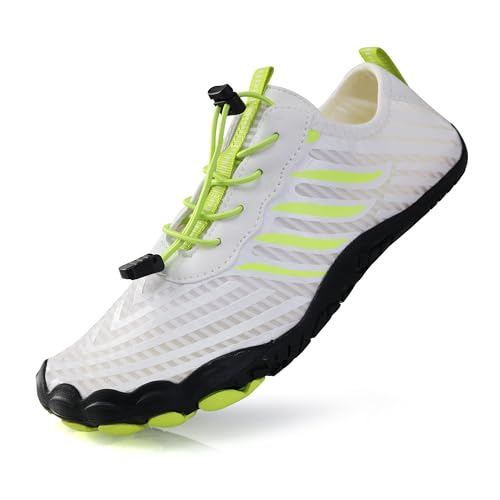 Procity Traillaufschuhe Damen Herren Trekkingschuhe Wanderschuhe atmungsaktive Badeschuhe Wasserschuhe Schwimmschuhe Strandschuhe rutschfeste Aquaschuhe leichte Barfußschuhe Berlin White Yellow 44 von Procity