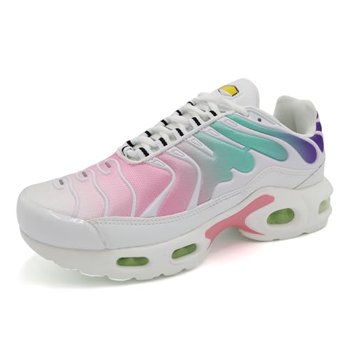 Procity Unisex Damen Herren Dämpfung Sneaker Sportschuhe leichte Laufschuhe Multicolor White 40 von Procity