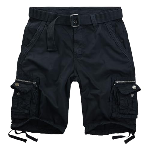 Procity Vintage Kurze Hosen Herren Cargo Shorts inkl. Gürtel Navy 32-34/S von Procity