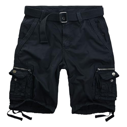 Procity Vintage Kurze Hosen Herren Cargo Shorts inkl. Gürtel Navy 36-38/L von Procity