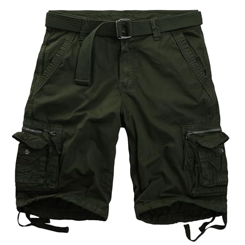 Procity Vintage Kurze Hosen Herren Cargo Shorts inkl. Gürtel Oliv 40-42/XXL Procity Vintage Kurze Hosen Herren Cargo Shorts inkl. Gürtel Oliv 40-42/XXL von Procity
