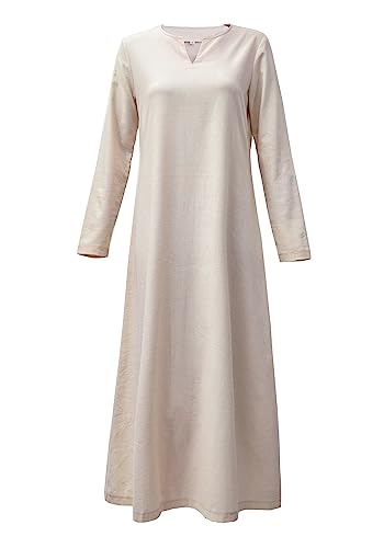 PROCOS Damen Mittelalter Unterkleid Leinen Tunika Kleid Bauernkleid Cosplay Kostüme, Elfenbein, Medium von Procos