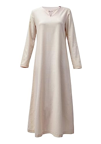 PROCOS Damen Mittelalter Unterkleid Leinen Tunika Kleid Bauernkleid Cosplay Kostüme, Elfenbein, Medium PROCOS Damen Mittelalter Unterkleid Leinen Tunika Kleid Bauernkleid Cosplay Kostüme, Elfenbein, Medium von Procos