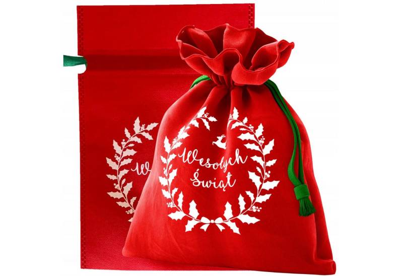 Procos Pflege-Geschenkbox Geschenkbeutel Weihnachtsgeschenkbeutel 30x45cm, Rot mit Goldband von Procos