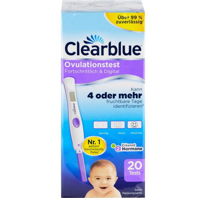 Procter & Gamble Schwangerschafts-Teststreifen Ovulationstest Fortschrittlich und Digital, Spar-Set 20-St., erfolgt mit einer Zuverlässigkeit von mehr als 99%. von Procter & Gamble