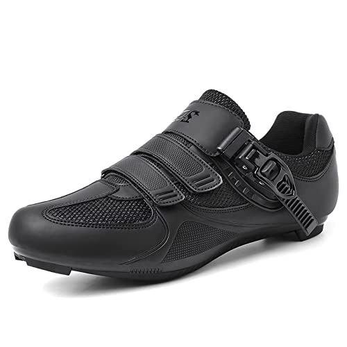 Prodkfe Fahrradschuhe Herren Damen Rennradschuhe MTB Mountainbike Schuhe Radschuhe Kompatibel mit Peloton Bike SPD SPD-SL&Look Delta Cleats für Rennrad Schuhe Männer Schwarz EU41 von Prodkfe