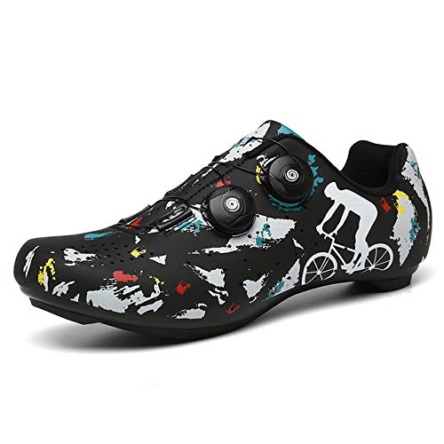 Prodkfe Radsportschuhe Fahrradschuhe Herren Damen Rennradschuhe Lock System Anti-Skid Atmungsaktiv Radschuhe MTB Schuhe SPD Mountainbike Schuhe von Prodkfe