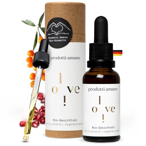 Prodotti Amano Skincare Bio Gesichtsöl TESTSIEGER* - 100% Bio Pflegeöl Gesicht - hochwirksam regenerierend, aktivierend & leicht einziehend - Anti Aging Öl - für alle Hauttypen - Damen & Herren von Prodotti Amano Skincare