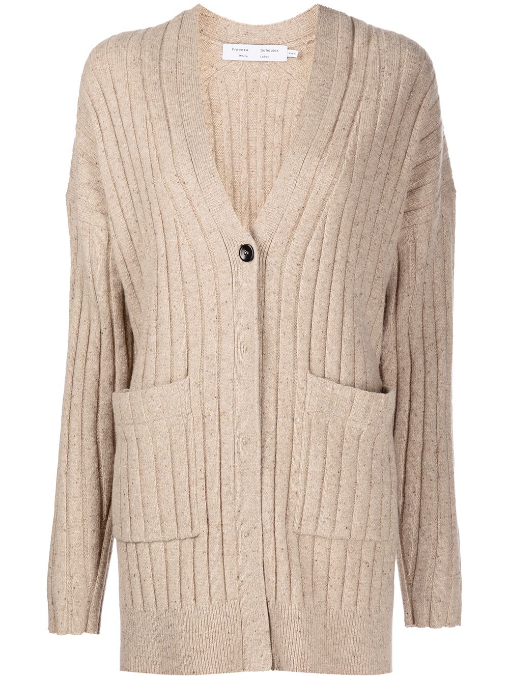 Proenza Schouler White Label Gerippter Cardigan mit V-Ausschnitt - Nude von Proenza Schouler White Label