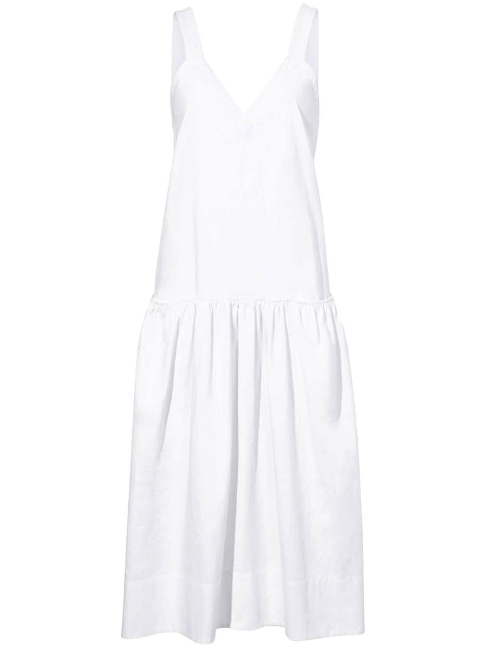 Proenza Schouler White Label Sasha Midikleid mit V-Ausschnitt - Weiß von Proenza Schouler White Label