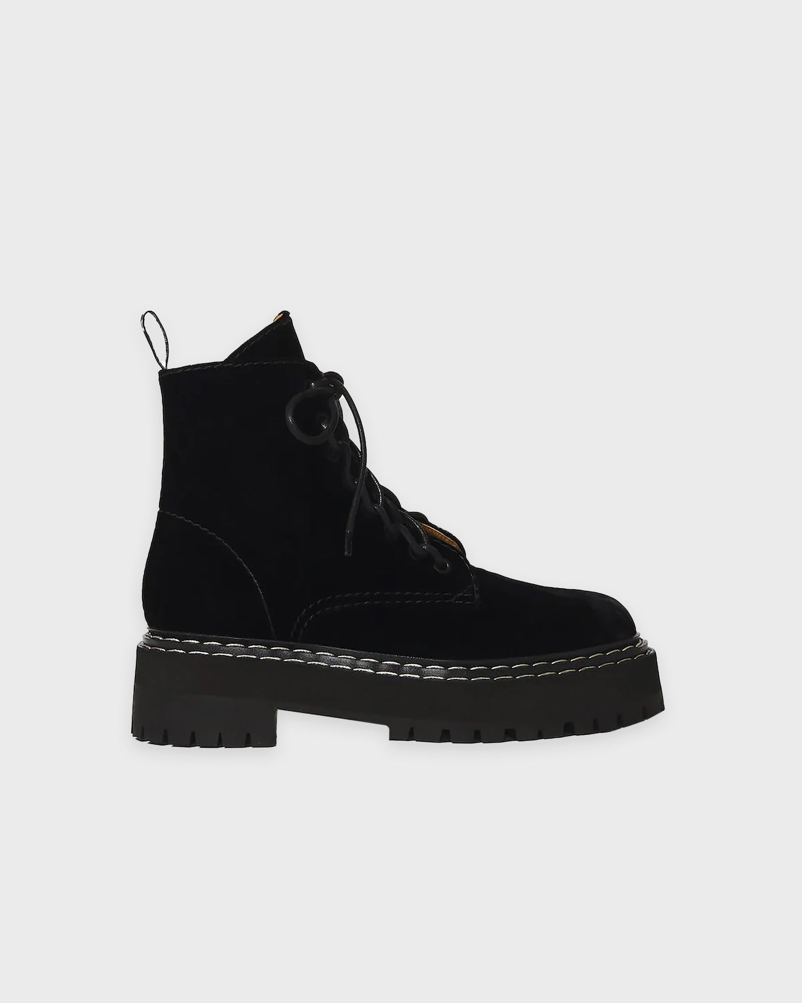Proenza Schouler Boots Velvet Lug Sole Combat Black von Proenza Schouler