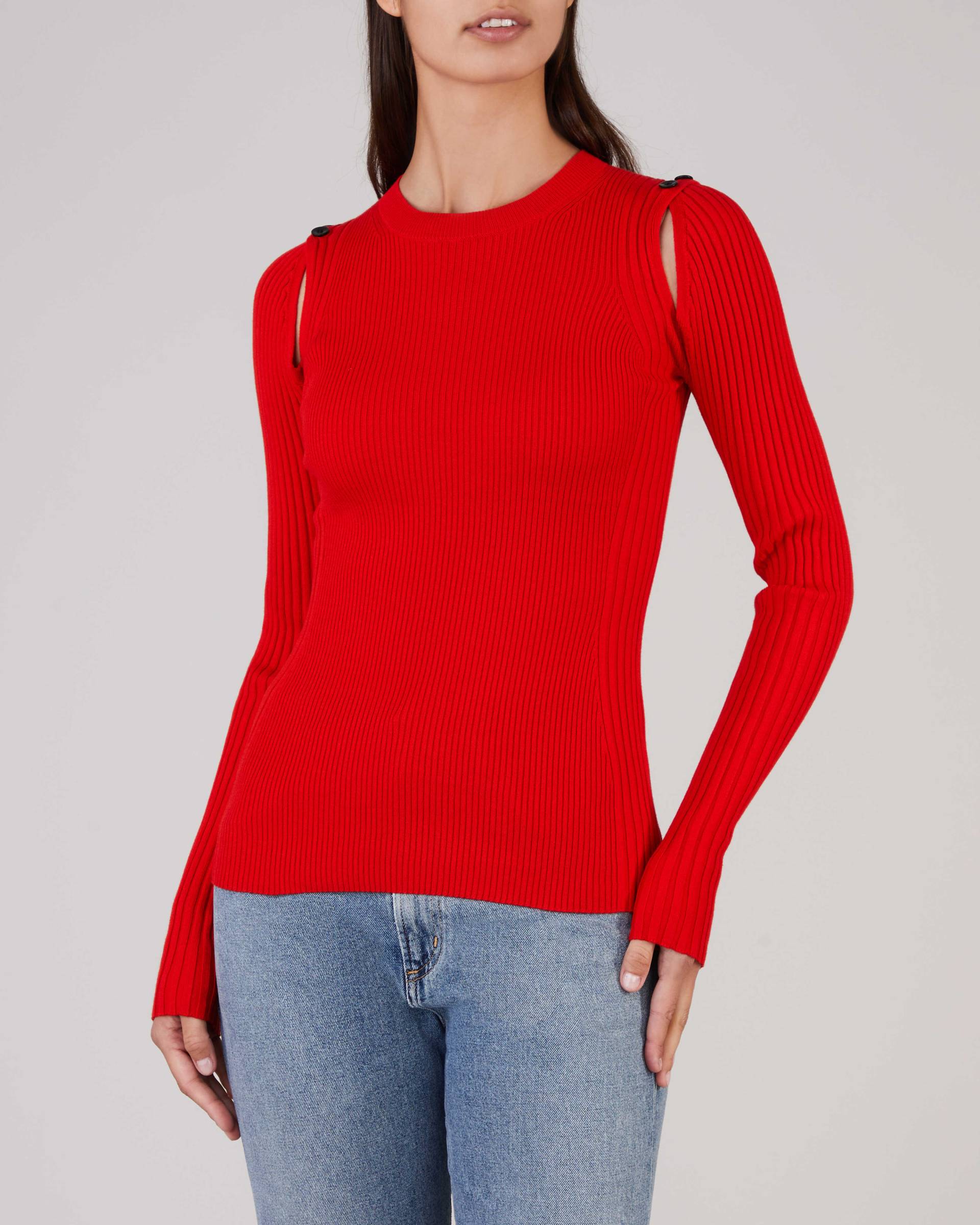 Proenza Schouler Cardigan With Neckline Cut Outs Red von Proenza Schouler