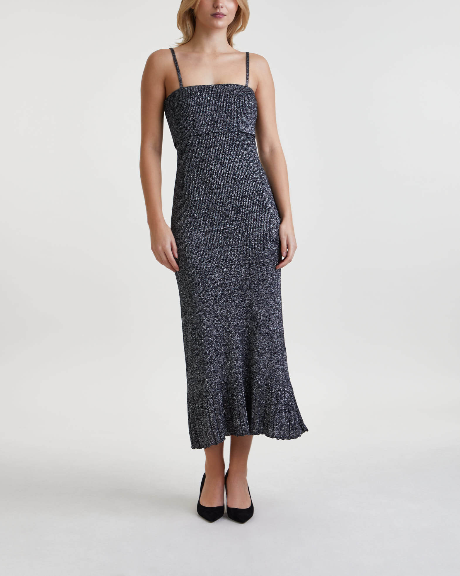 Proenza Schouler Dress Lorenia in Marled Lurex Silver/svart von Proenza Schouler