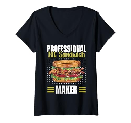 Damen Lustige BLT Sandwich Speck Salat Tomaten Für Feinschmecker T-Shirt mit V-Ausschnitt Damen Lustige BLT Sandwich Speck Salat Tomaten Für Feinschmecker T-Shirt mit V-Ausschnitt von Professional BLT Sandwich Maker