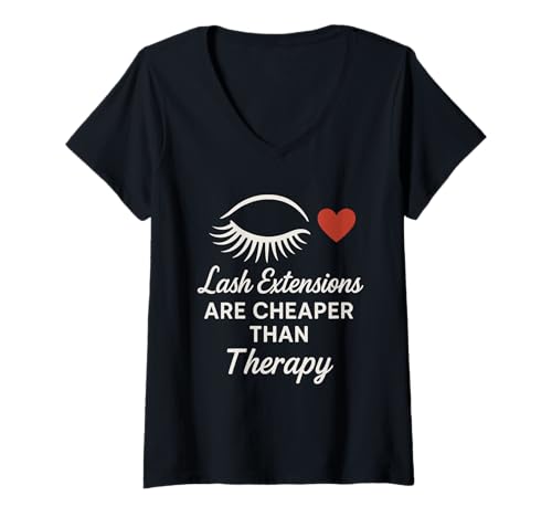 Damen Lash Tech Artist Boss Life Extensions Klebepinzette Slay T-Shirt mit V-Ausschnitt von Professional Eyelash Technician Beauty Slay Repeat