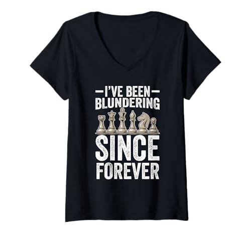Damen Schach Turnier Souvenir Lustiges Schachbrett Schachmatt T-Shirt mit V-Ausschnitt Damen Schach Turnier Souvenir Lustiges Schachbrett Schachmatt T-Shirt mit V-Ausschnitt von Professionelle Schachspieler Grafik