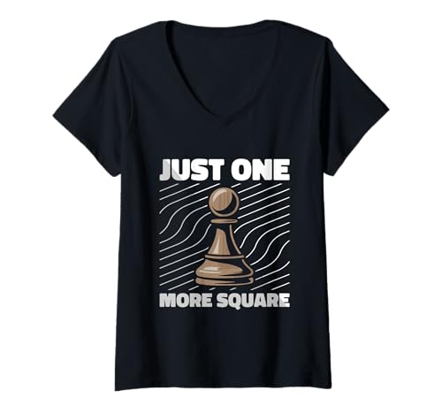 Damen Schachspiel Bauer Schachfiguren - Just One More Square T-Shirt mit V-Ausschnitt Damen Schachspiel Bauer Schachfiguren - Just One More Square T-Shirt mit V-Ausschnitt von Professionelles Schach Apparel