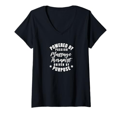 Damen Massagetherapeut angetrieben durch Leidenschaft angetrieben durch Zweck T-Shirt mit V-Ausschnitt von Professions Apparel