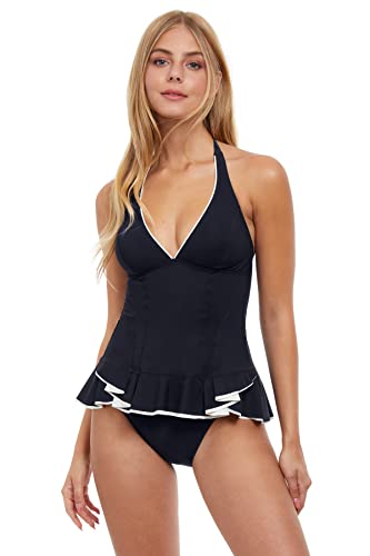 Profile by Gottex Damen Belle Curve Neckholder Tankini-Oberteil, Schwarz/Wh, 44 von Profile by Gottex