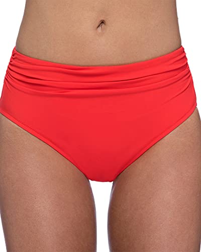 Profile by Gottex Damen Ruched High Waist Solid Swimsuit Bottom Bikini-Unterteile, Moto Tangerine, 40 Profile by Gottex Damen Ruched High Waist Solid Swimsuit Bottom Bikini-Unterteile, Moto Tangerine, 40 von Profile by Gottex