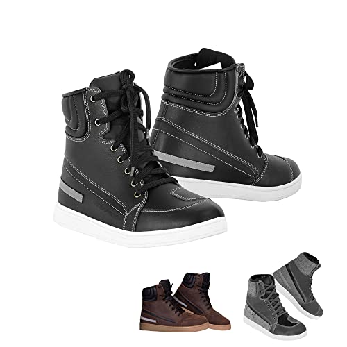 Profirst Global Motorradstiefel für Herren, Motorradschuhe, Biker, CE-geprüft, Motorrad-Sneaker, kurze Stiefeletten, wasserdicht, CE-Level 2 geprüft (EN: 13634: 2017) (Schwarz Größe 40) von Profirst Global