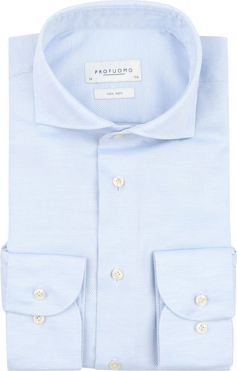 Profuomo Basketweave Hemd Hellblau   - Größe 37 von Profuomo