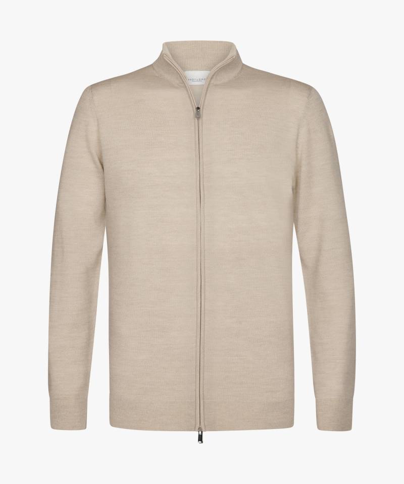 Profuomo - Beigefarbene Merino Full Zip beige - Gr. - XXL von Profuomo