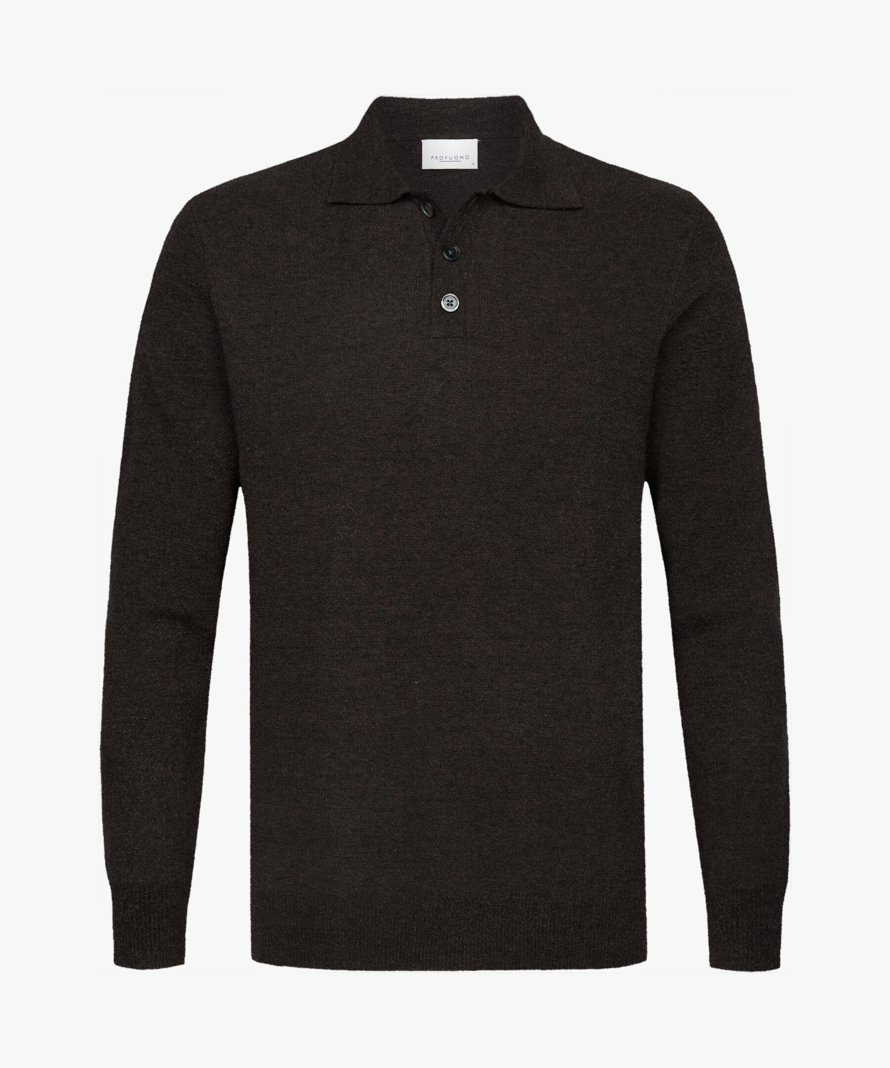Profuomo - Braunes Boiled Wolle Polo dunkelbraun - Gr. - L von Profuomo