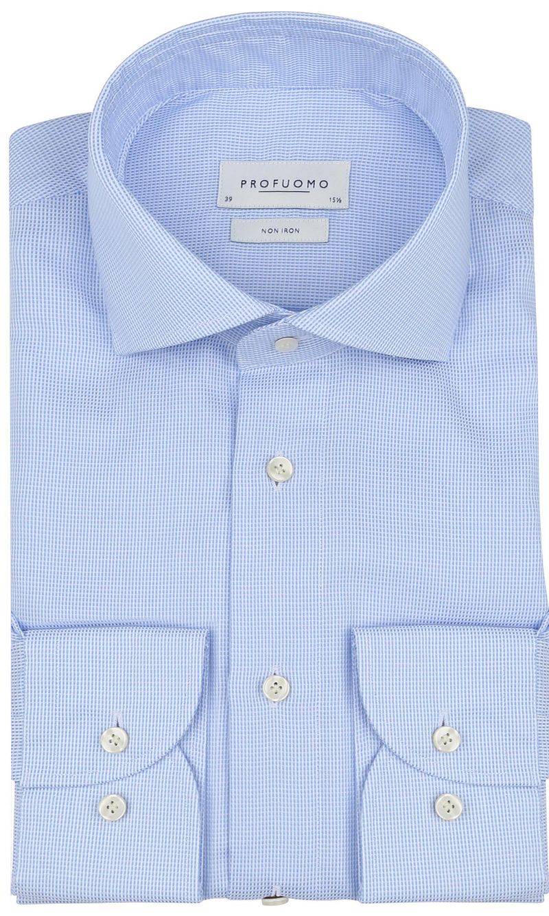 Profuomo Dobby Hemd Print Hellblau  - Größe 40 von Profuomo