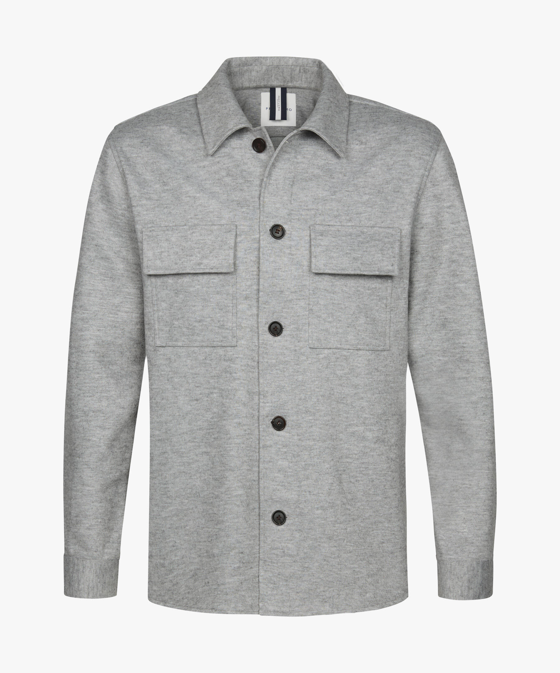 Profuomo - Graues Wolle Knitted Overshirt hellgrau - Gr. - M von Profuomo