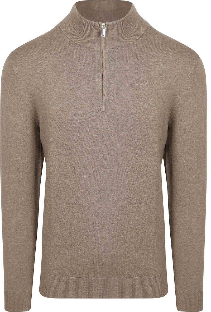 Profuomo Half Zip Pullover Luxury Basic Taupe - Größe M von Profuomo
