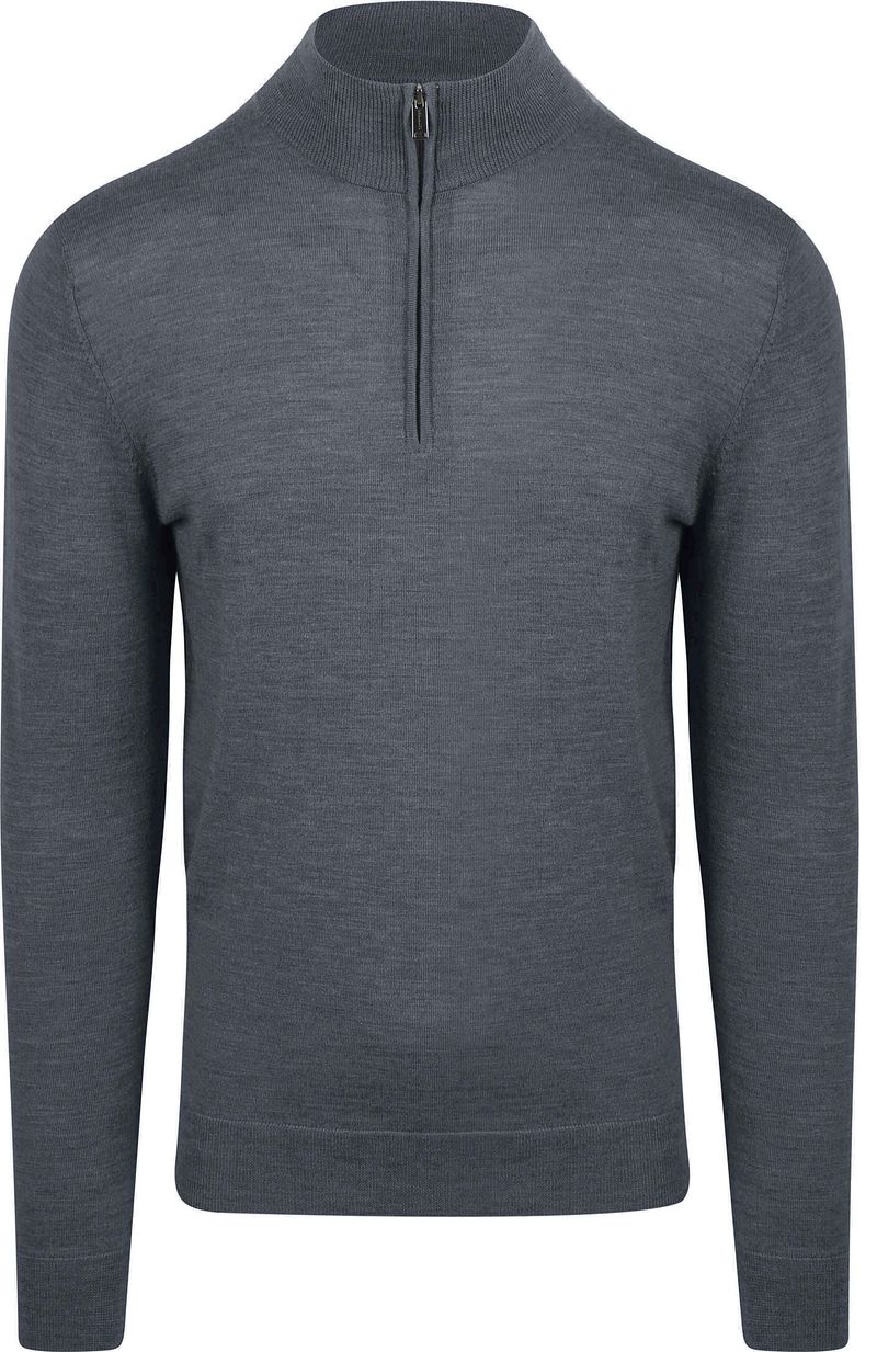 Profuomo Half Zip Pullover Merinowolle Anthrazit - Größe M von Profuomo