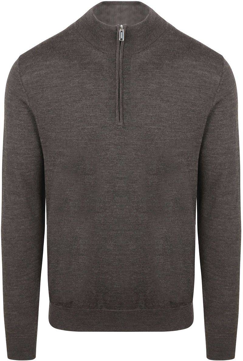 Profuomo Half Zip Pullover Merinowolle Dunkelbraun - Größe M von Profuomo