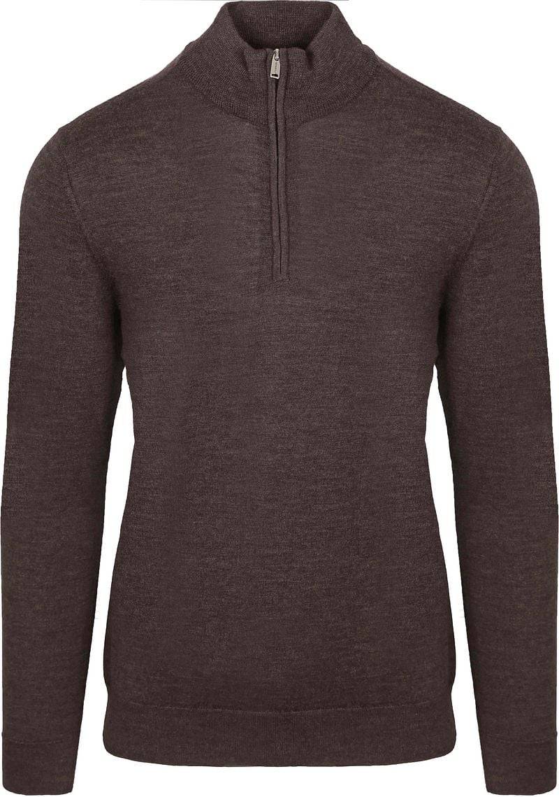 Profuomo Half Zip Pullover Merinowolle Dunkelbraun - Größe XXL von Profuomo
